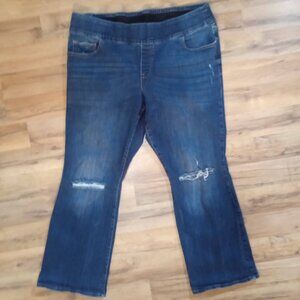 OLD NAVY plus size 24 bootcut boot cut distressed pull on blue jeans